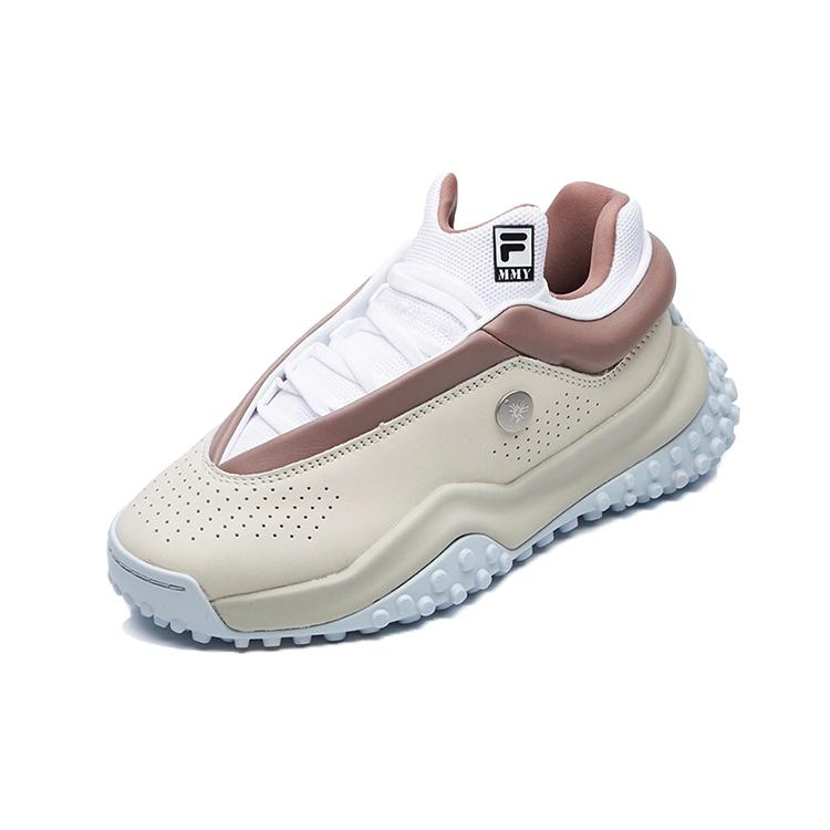 MIHARA YASUHIRO x FILA FM7 FM Коровья кожа, Текстиль Удобные Низкие Кроссовки на массивной подошве Женские Белый Коричневый F12W114136FWA