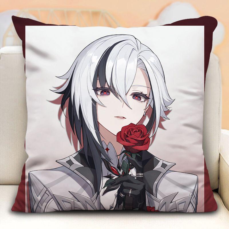 Наволочка с изображением слуги Арлекино из Genshin Impact, периферийные устройства в стиле аниме, наволочка на диванную подушку, наволочка на подголовник автомобиля