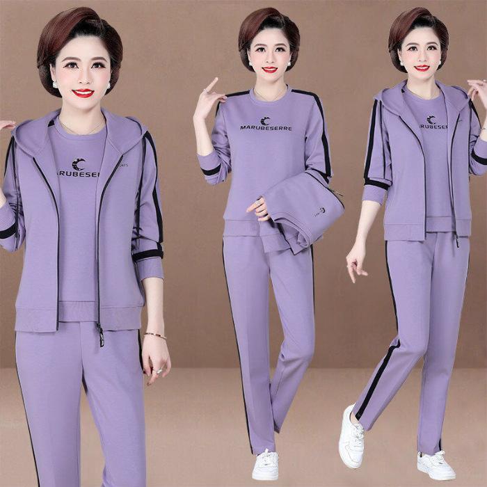 Женский повседневный спортивный костюм больших размеров, осенне-зимний свитер, пуловер + спортивные брюки, костюм-тройка