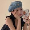 Casual Pink Love Denim Beret Hats Women Spring Summer Shows Face Versatile Retro Painter Cap Japanese Berets Newsboy Caps