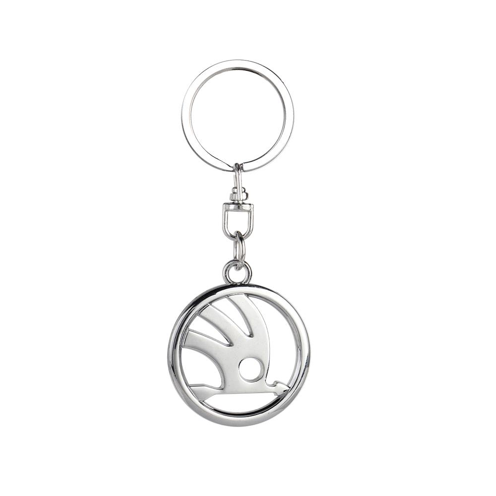 For Skoda VII S Octavia Fabia VRS Rapid Yeti Metal Car Emblem Keychain Key Holder Pendant Keyring Decor Accessories Auto Styling xkzm13
