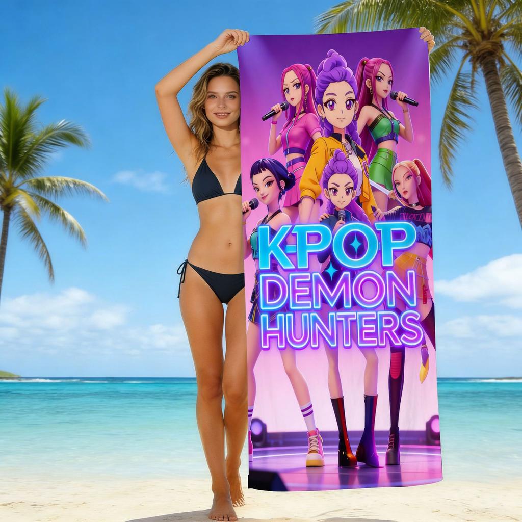 Europe And The United States Popular Witch Hunter Group Beach Towel Internet Celebrity Kpop Microfiber Beach Towel Floor Towel Bath Towel