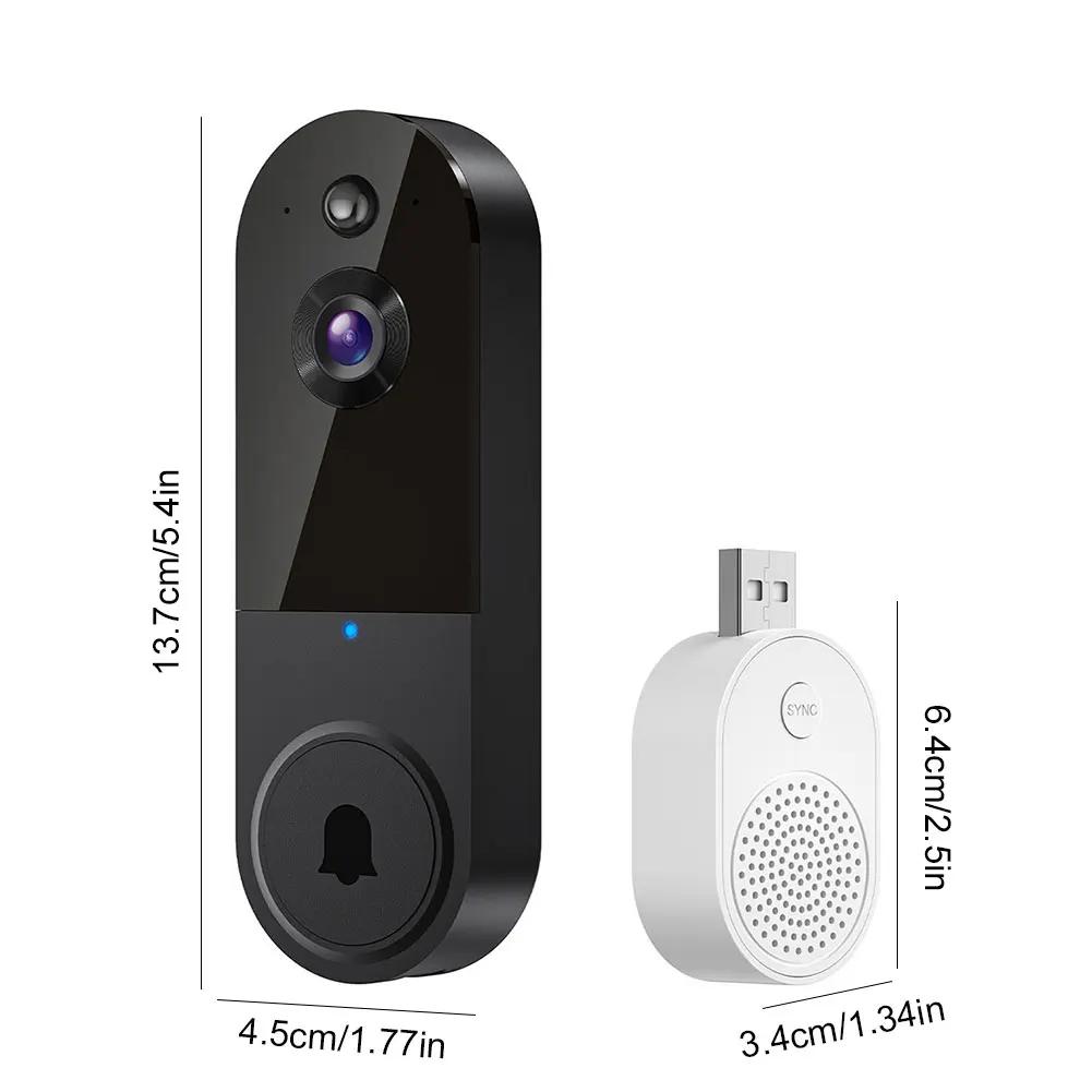 1080P Video Doorbell Camera 2-Way Audio Wireless Doorbell WIFI HD Camera Motion Detection for Home Security Outdoor Door Bell