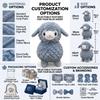 /ODM Gray Sheep Plush Toy Cute Standing Lamb Stuffed Animal