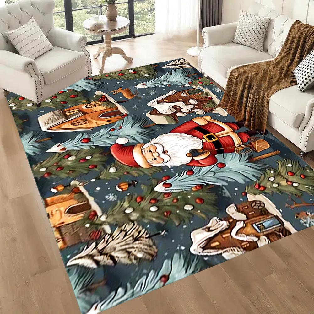 Christmas Santa Claus Gifts Floor Mats for Living Room, Bedroom and Room Decoration Are Suitable for Gifts.