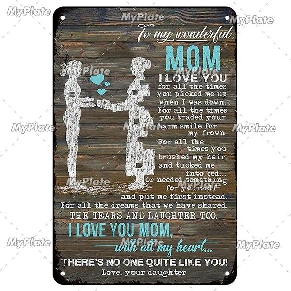 Vintage To My Mom Metal Sign Love Tin Sign Decoration Plaque Home Wall Decor Bar Sign Home Decor Poster Drop Shipping