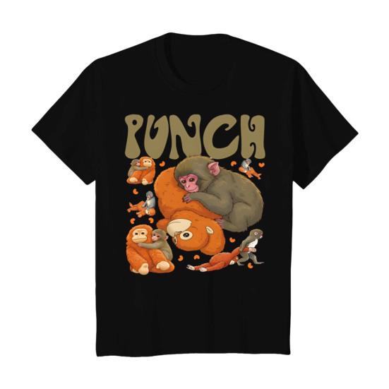 Мужская футболка Punch Monkey Шея Короткий рукав Узор Круглый Пуловер Топы Эластичная посадка Однотонный