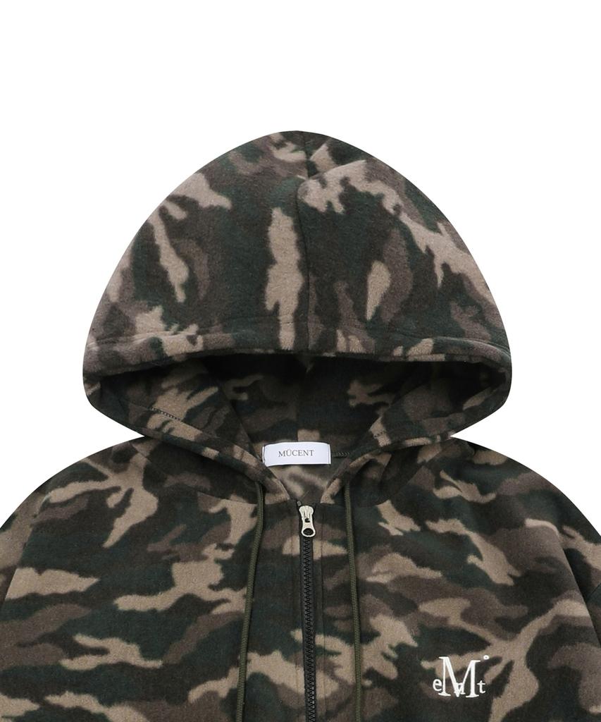 Mucent Jinu Camo Fleece Two-Way Zip-Up Hoodie (Unisex)