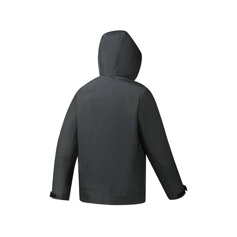 Men's FILA Fitness Windbreaker Jackets Men's Pitch Black Hooded (Non-detachable) Moderate Straight Fit