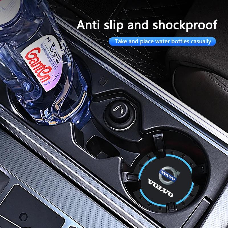 For Volvo XC90 XC60 V50 S60 V70 V60 V40 S90 olestar AWD XC40 S 2PCS Car Coasters Water Cup Slots Non-Slip Mat Waterproof Cup Pad