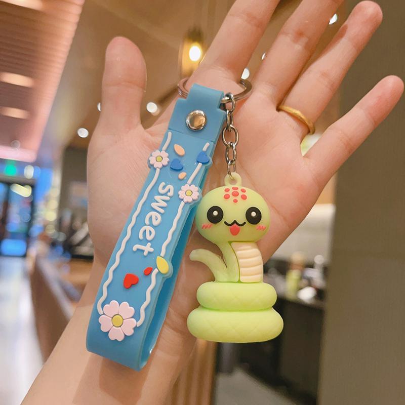 Мультяшный силиконовый кулон на удачу год змеи креативная сумка подвесное украшение аксессуары личность