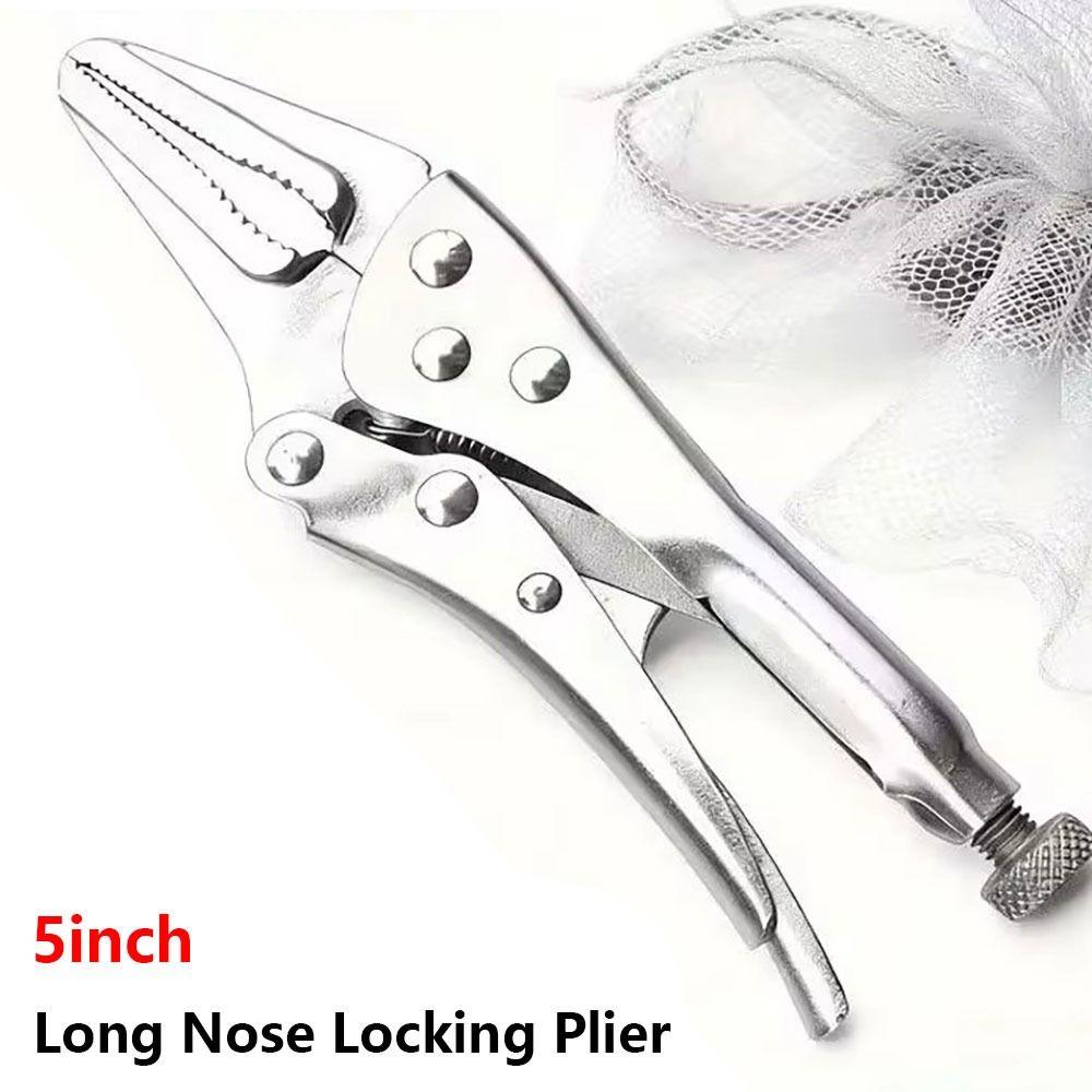 1Pcs Long Jaw Long Nose Locking Pliers 5 Inch Repair Hand Tool For Nuts Bolts Repair