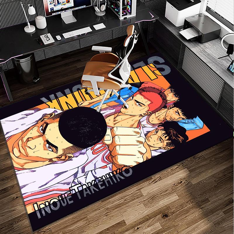 Anime Basketball Heroes Office Rug Chair Mat, Game Carpet, Suitable for Front Door, Bedroom, Living Room, Desk, Holiday Gift