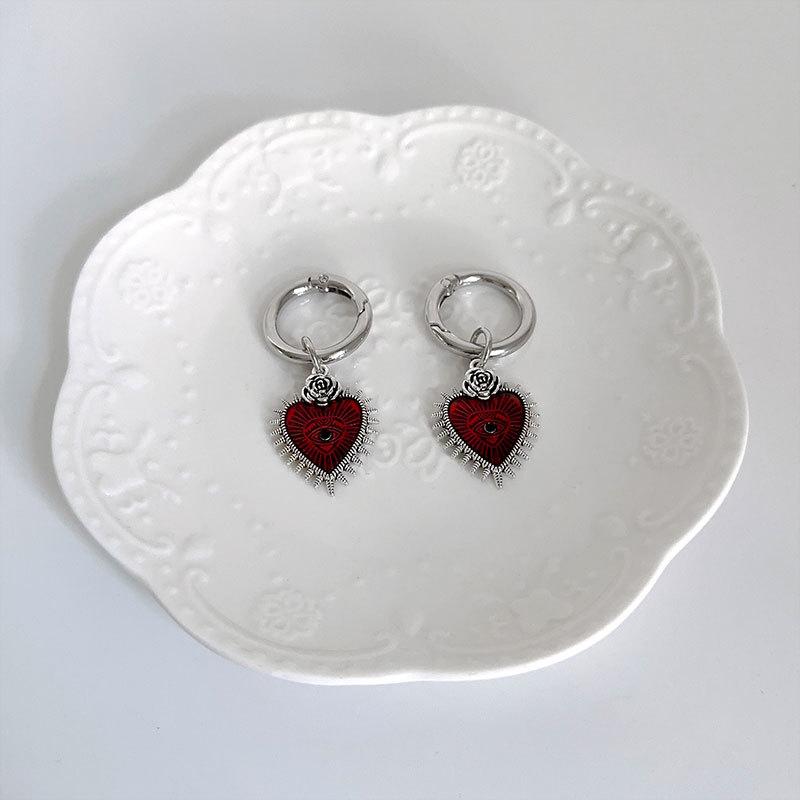 Эмаль, роза, сердце, ботинки martin, аксессуары, держатель, готический глаз дьявола, пряжка для обуви, ювелирные изделия, подвеска из темного металла