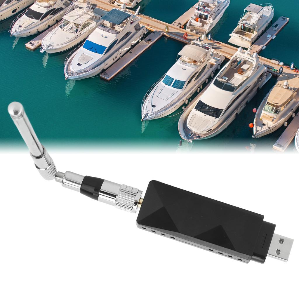 Dual Channel AIS Receiver Dual Channel AIS Receiver USB Output with Antenna Stainless Steel Foldable Portable for Boat Marine