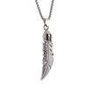 2025 Retro Feather Pendant Necklace - Personalized, Trendy European & American Style, Simple Long Stainless Steel Jewelry