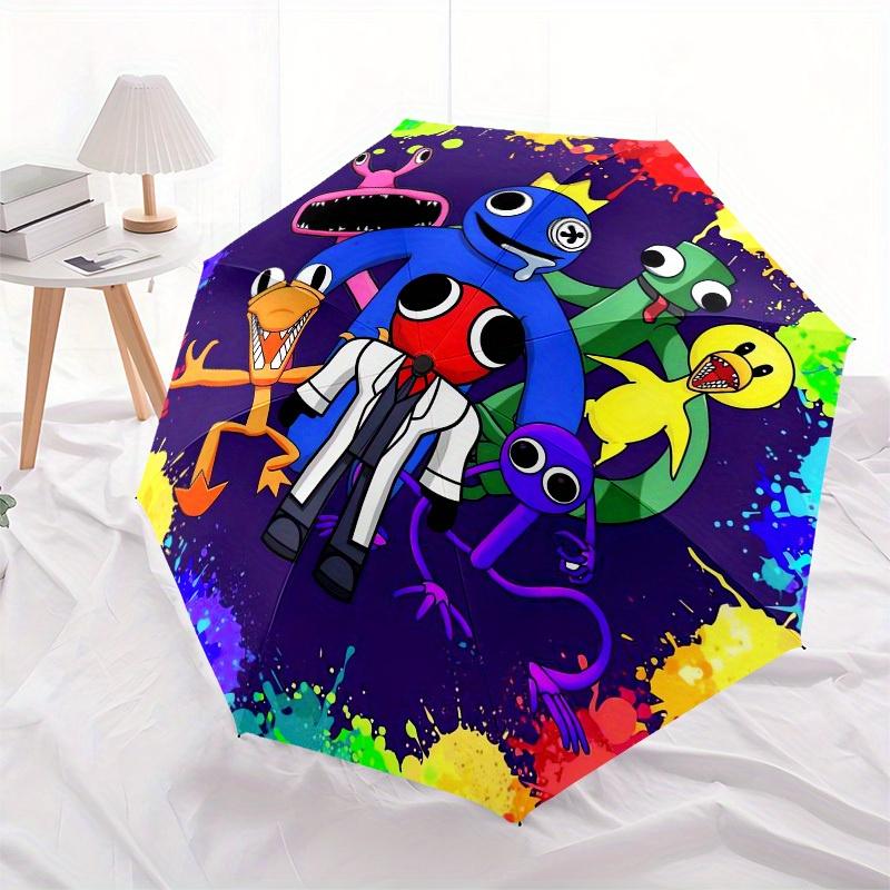 1pc Colorful Creatures: A Whimsical Gathering Umbrella with Plastic Handle,Suitable for All Seasons Home Travel Outdoor UmbrellaM970