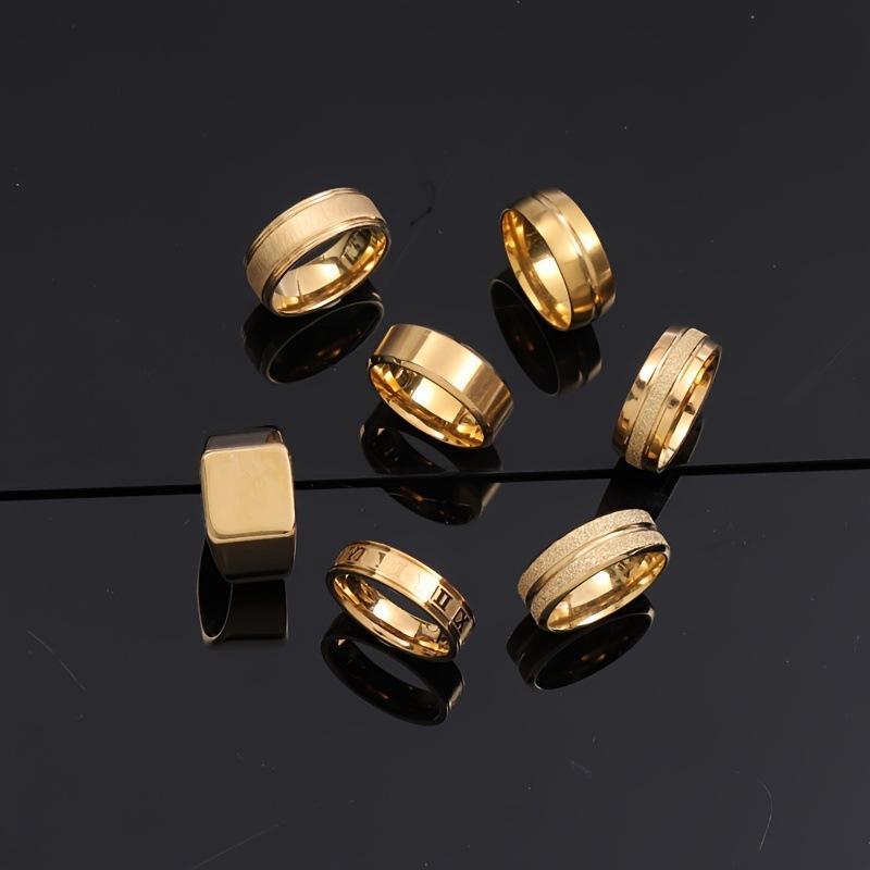 Новое кольцо из титановой стали, литое, трехмерное, мужское кольцо, простое, с позолотой 18 карат, набор украшений из нержавеющей стали, фабрика