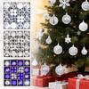 44pcs Christmas Tree Ornament Plastic Ball Decorations For DIY Crafts And Painted Designed Boxes Pendant