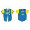 Mens Short Sleeve Baseball Jersey Button Up Casual Sports Shirt Printed Loose Fit