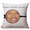 The Rock Face Dwayne Portrait Sofa Cushion Cover American Actor Johnson Pattern Decorative Cotton Linen Throw Pillow Case