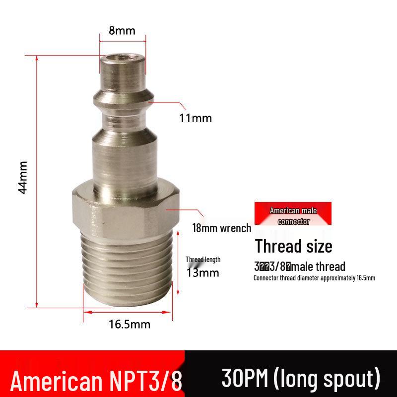 American NPT Quick Self-Locking Pneumatic Connector for Small Air Hammer Tools
