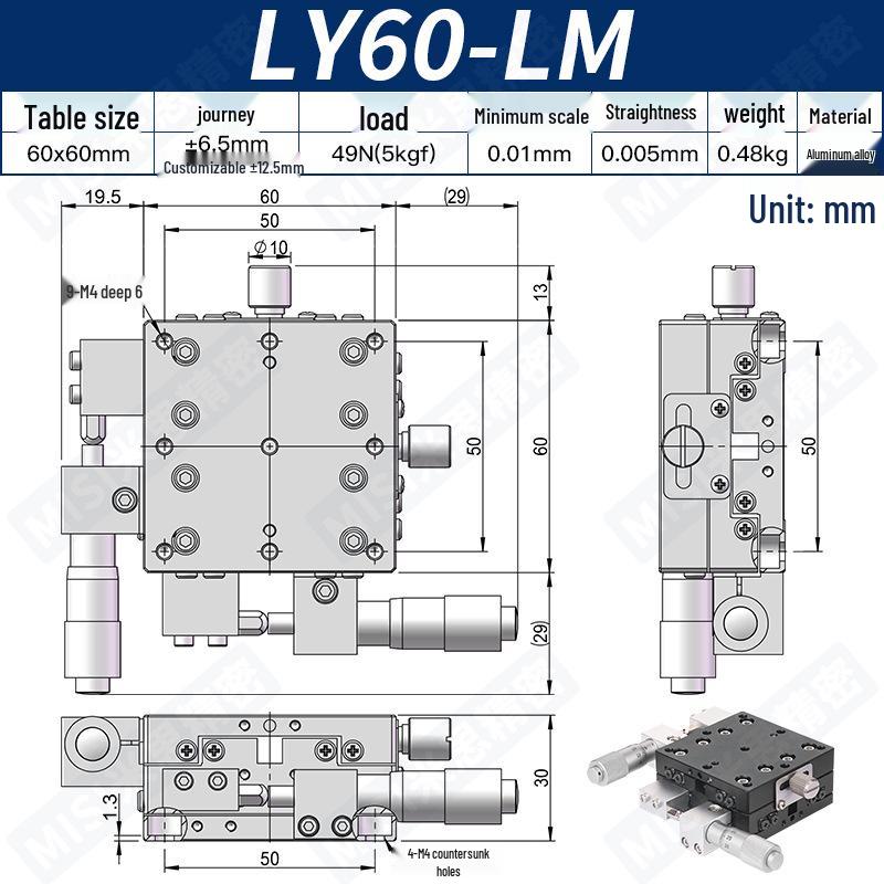 Two-Dimensional XY Axis Precision Manual Adjustment Platform