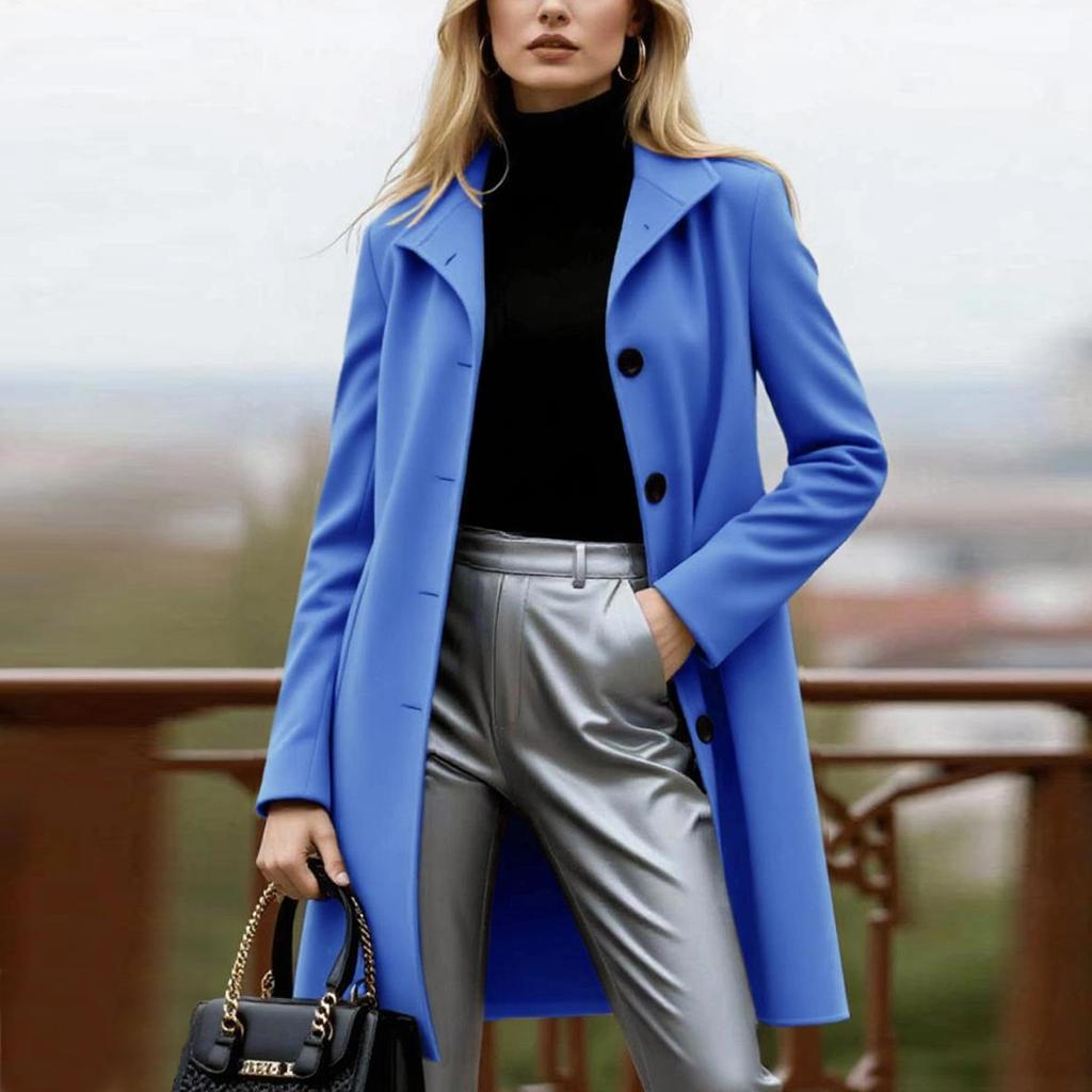 Женские пальто Однобортный тренч Модные А-силуэта Осенне-зимние куртки