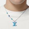 Louis Vuitton Серия коллабораций Яёи Кусамы Lv Тыква Металлическое ожерелье Мужское ожерелье Синий M01093