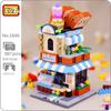 LOZ 1646 городская улица пекарня хлеб магазин магазин еды ресторан архитектура 3D мини-блоки кирпичи строительные игрушки для детей
