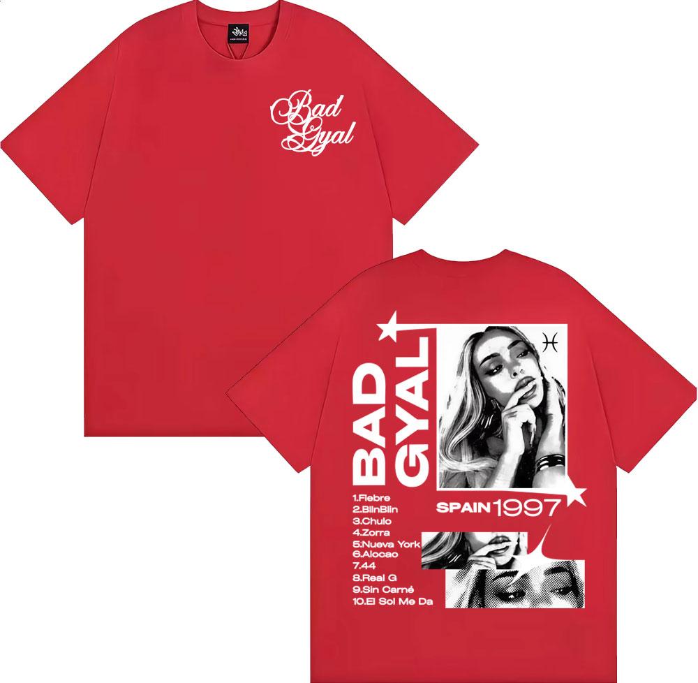 Singer Bad Gyal Album Tour 2025 Graphic T Shirts Unisex Women Harajuku Hip Hop Street Tshirt 100 Cotton Comfort Oversized T Shirt