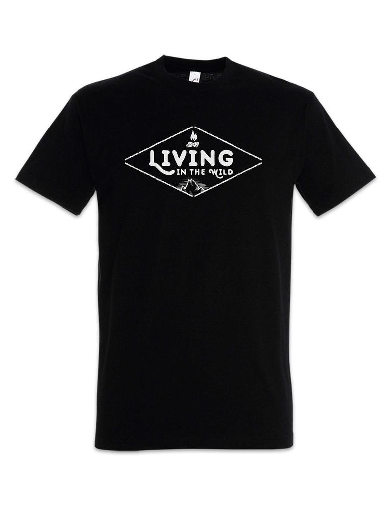 Living In The Wild T-Shirt Bonfire Campfire Environmental Protection Camping