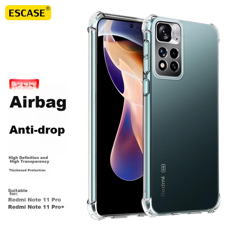 Phone Case for Redmi Note 11 Pro/11 Pro+, Full Protection Airbag Shockproof Soft (With Lanyard Hole), ES-IP9 Series Version, Translucent White