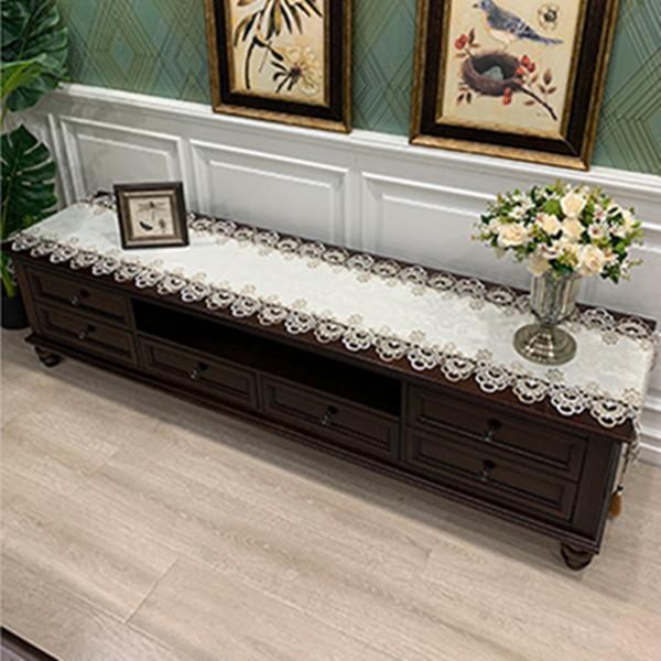 Кружевная вышитая ткань для скатерти, обеденный стол и журнальный столик, тумба под телевизор, тумба под обувь, пыленепроницаемая салфетка для полотенец