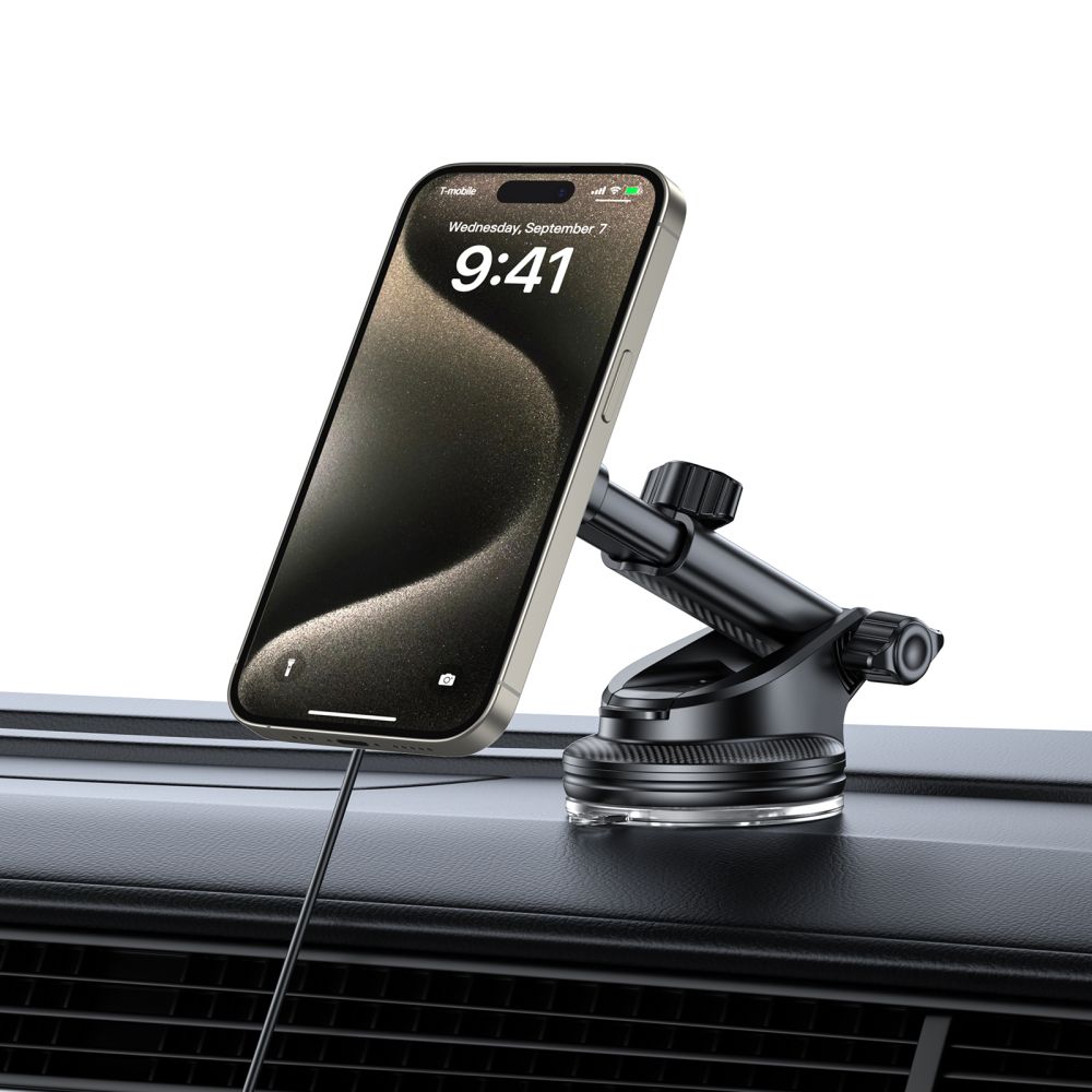 Tech-Protect Mm15W-V5 Magnetic Magsafe Dashboard & Vent Car Mount Wireless Charger 15W Black/Interior