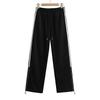2025 Early Autumn Women'S Contrasting Color Patchwork Loose Sports Pants, Loose Side Splicing Elastic Waist Casual Pants