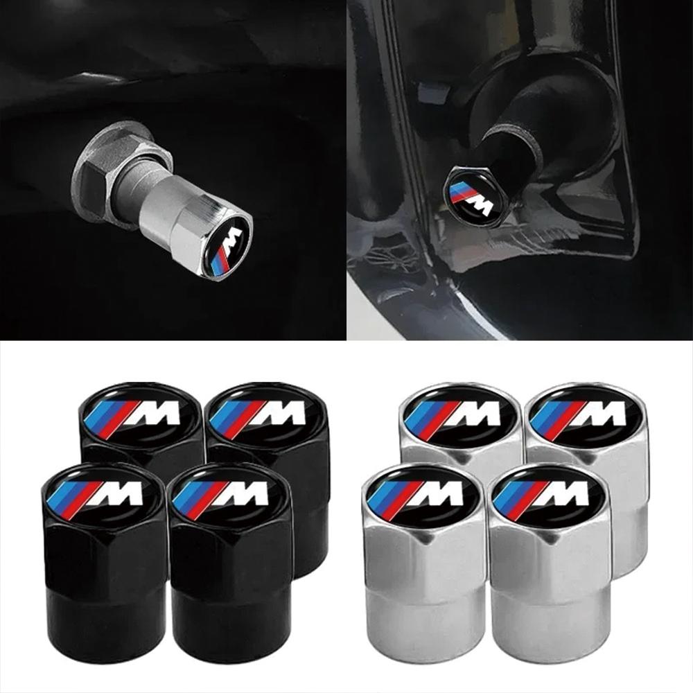 2025 Hot New 4Pcs Car Wheel Tire Valve Caps Air Stem Covers for BMW M E34 E36 E60 E90 E46 F10 F20 F30 X5 X6 X1 M3 M5 M6 E71 Acce