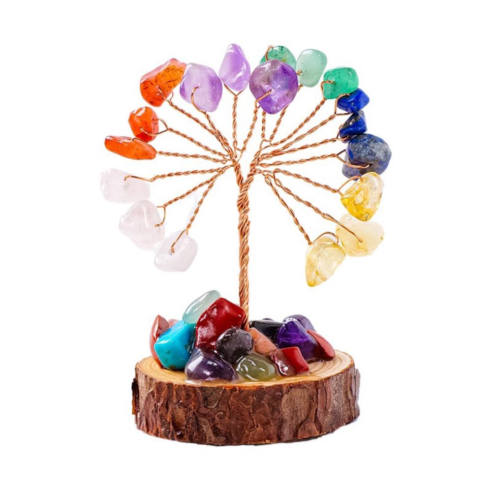 Copper Wire Crystal Wishing Tree Positive Energy Crystal Decorative Trees Desk