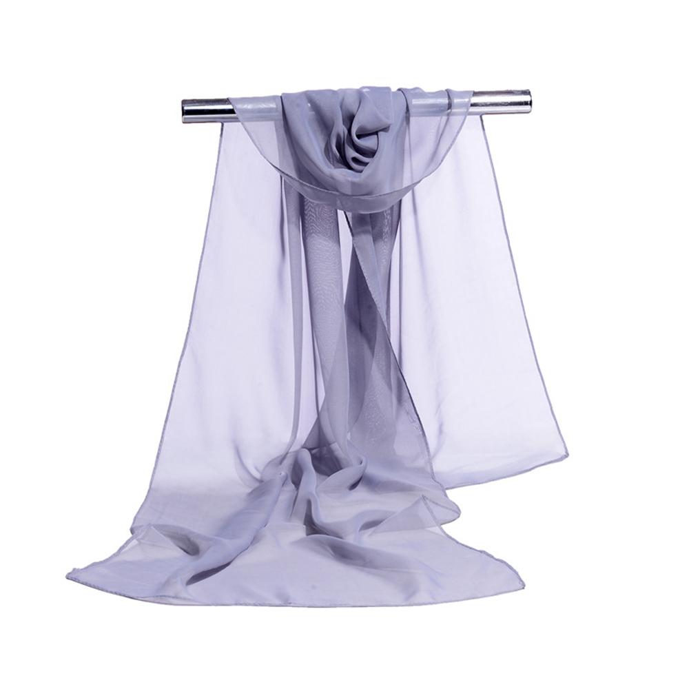 Однотонный Шарф-Палантин Для Женщин Сток На Шею Тонкий Женский Шифоновый