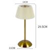 Small Pleated Nightstand Lamp USB Rechargeable Bedside Lamp Desk Lamp for Bedroom Living Room Home Office Decor