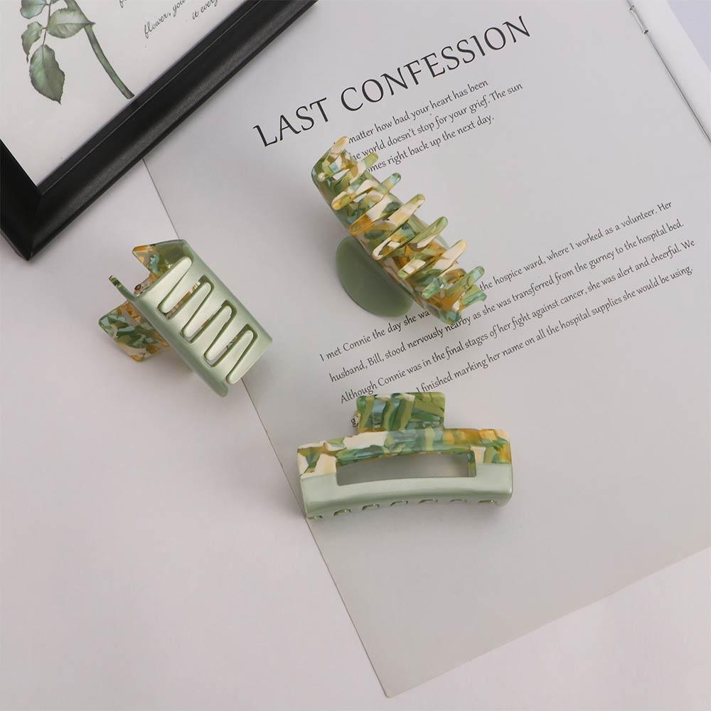 Hit Color Green Acetate Sheet Women Hair Clips Hair Claws Hair Ornaments Korean Style Hairpins