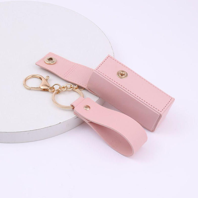 1 шт. Портативный кожаный органайзер для губной помады, брелок для ключей для женщин, дорожный футляр для хранения косметики