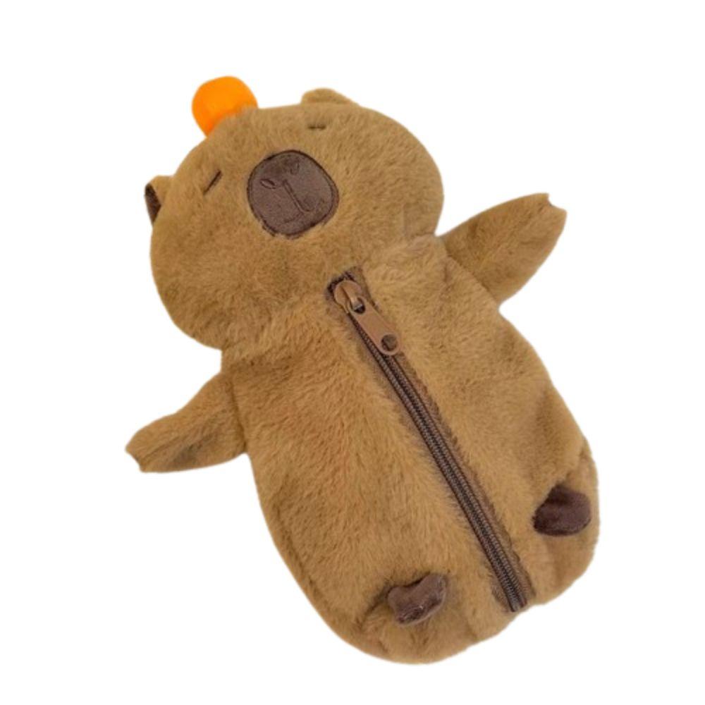 Животное Кукла Мультяшная Капибара Плюшевая Кукла Молния Капибара Плюшевый Пенал Сумка Студент