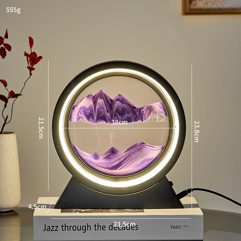Художественные песчаные пейзажи, зыбучие пески, настольная лампа, светодиодная настольная лампа, песочная живопись, художественная роспись, USB-кабель, управление, вращающийся на 360°, домашний декор