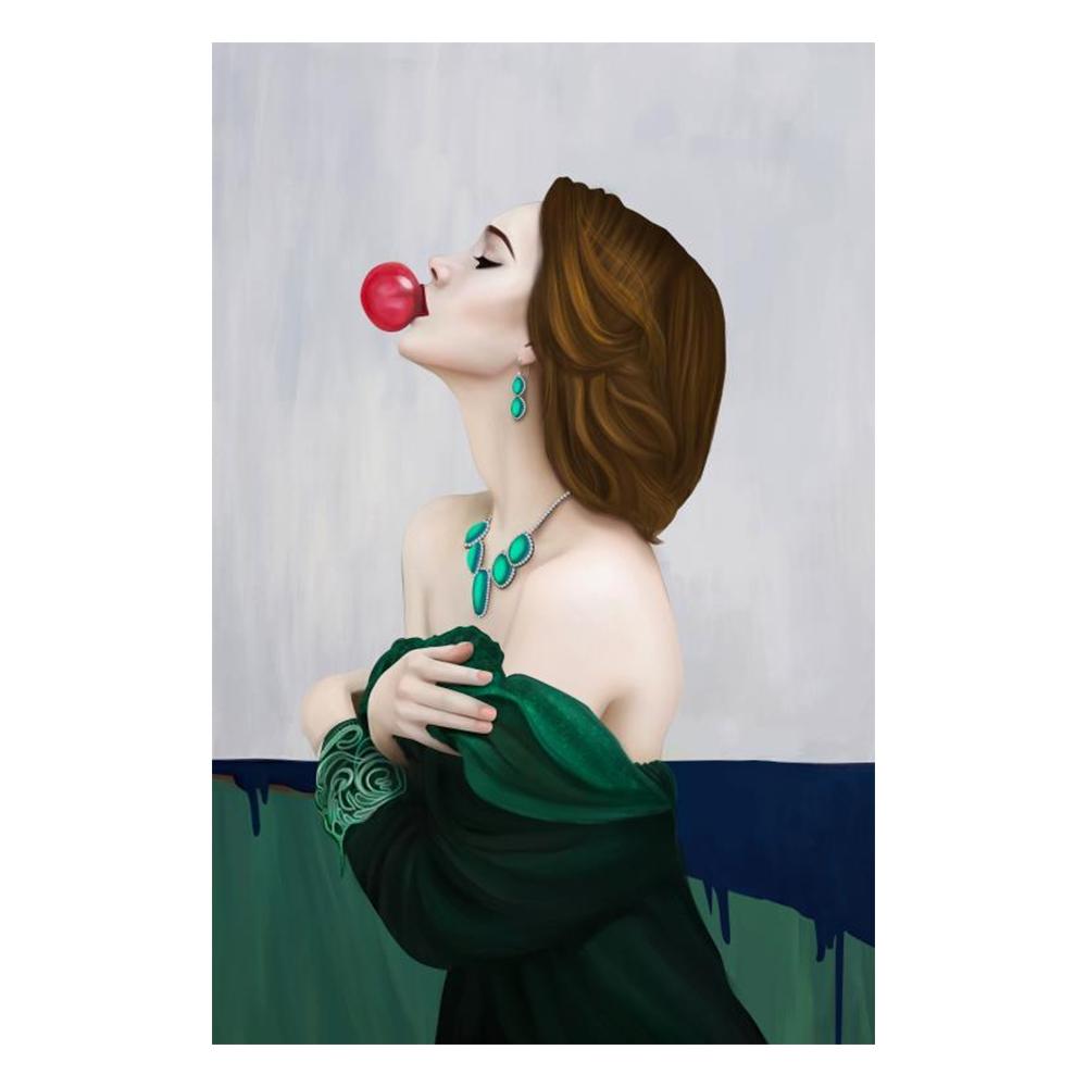 Модный постер с пузырьками, женщина в шляпе, скандинавский портрет, холст, картина, домашний декор, настенное искусство, 3 шт., поп-картины для украшения гостиной