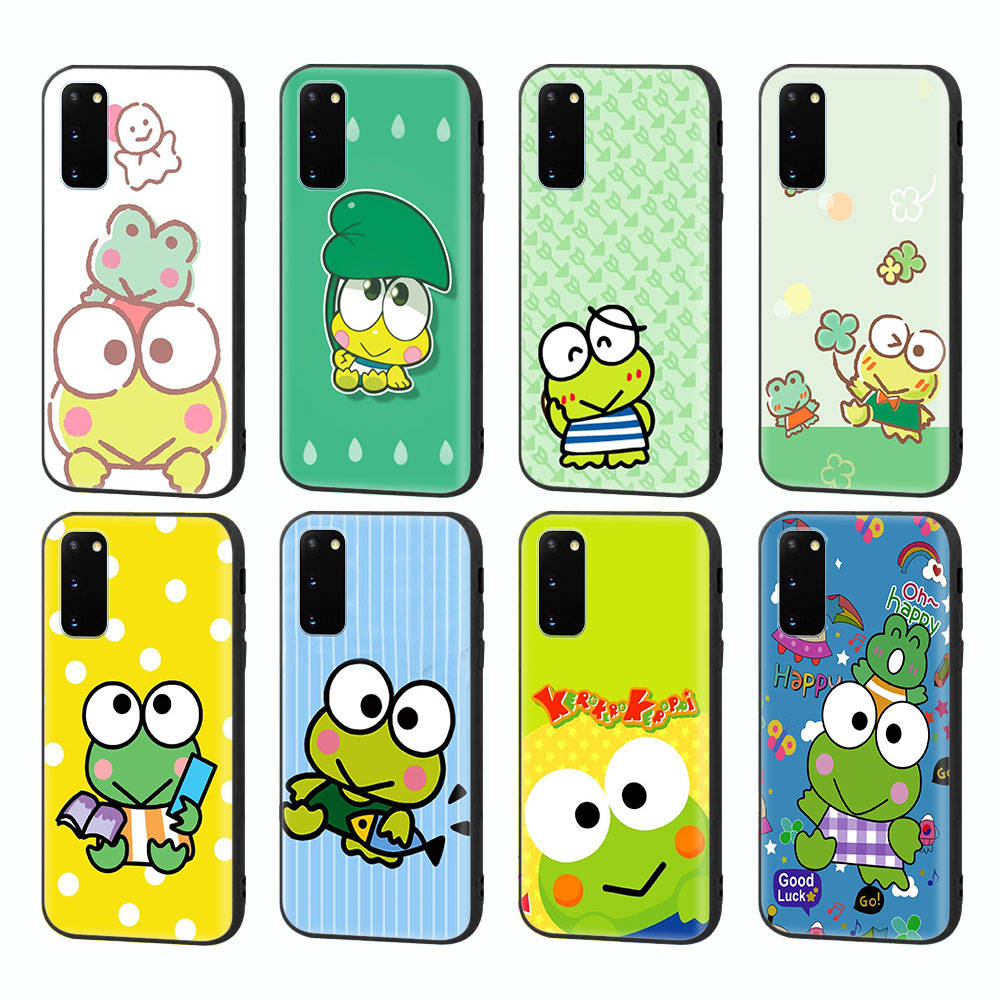 HK18 Cute Keroppi Black Sofe Case for Samsung Note 20 Lite S24 Ultra S23 A03 A05 A06 A11 A71 A15 A16 A13 A24 A25 A33 A52 A53 A50 M55 M35 Plus