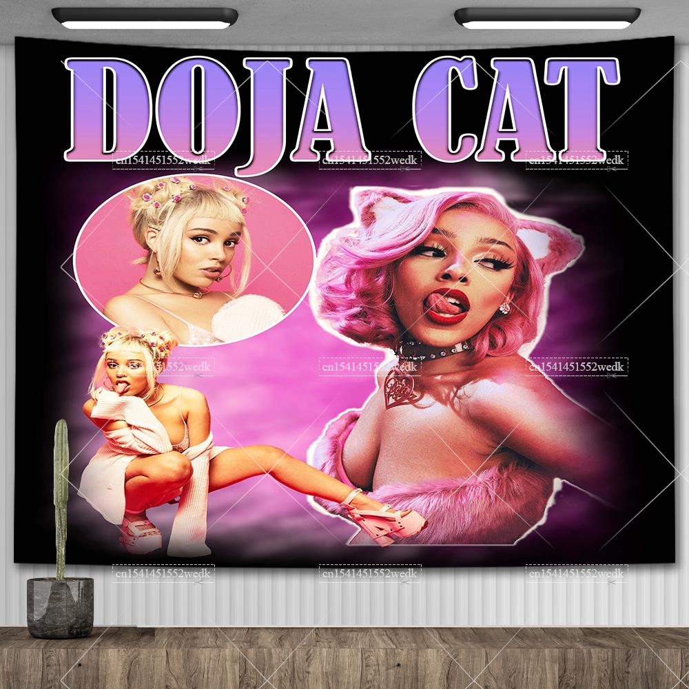 Doja Cat Scarlet Обложка музыкального альбома Плакат Настенный гобелен Хип-хоп Поп Гобелены Эстетическое украшение комнаты Фоновая ткань