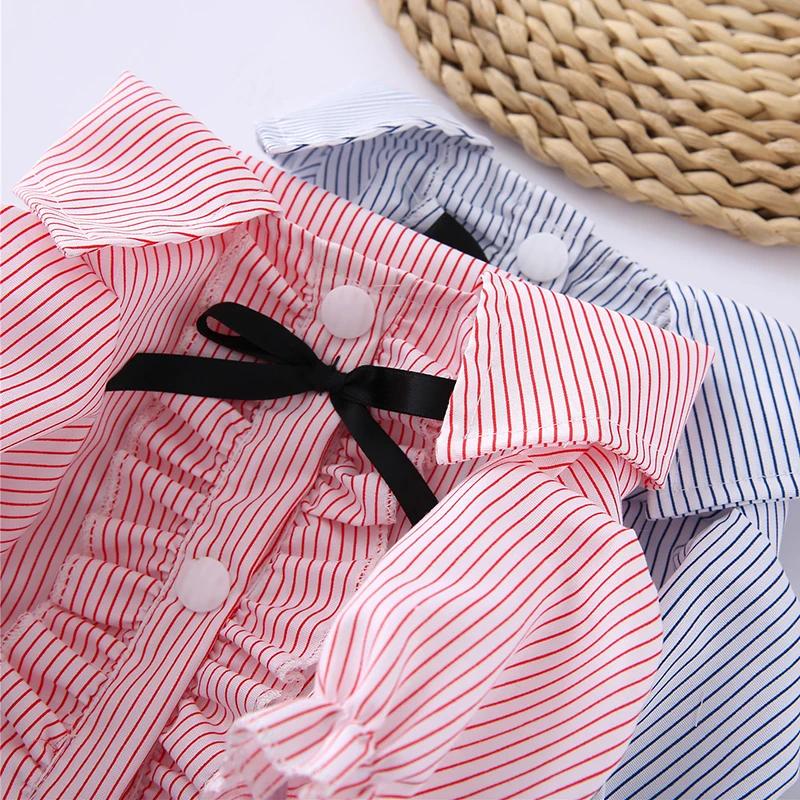 Summer Puppy Dog Cat T-shirt Skirt Fashion Stripe Pet Clothes for Small Dogs Chihuahua Yorkshire Poodle Shirts mascotas Clothing