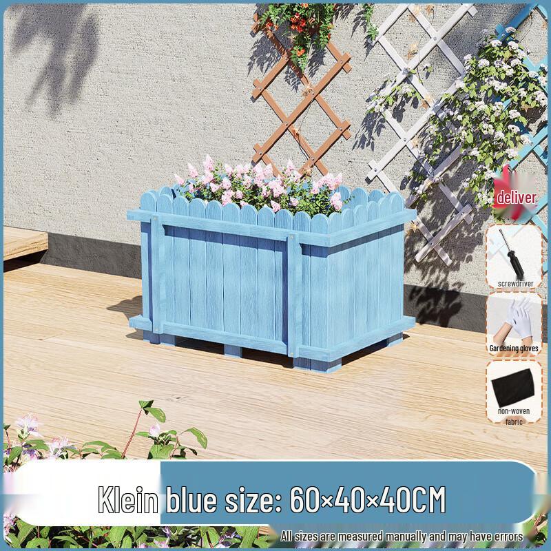 Outdoor Carbonized Solid Wood Planter Box