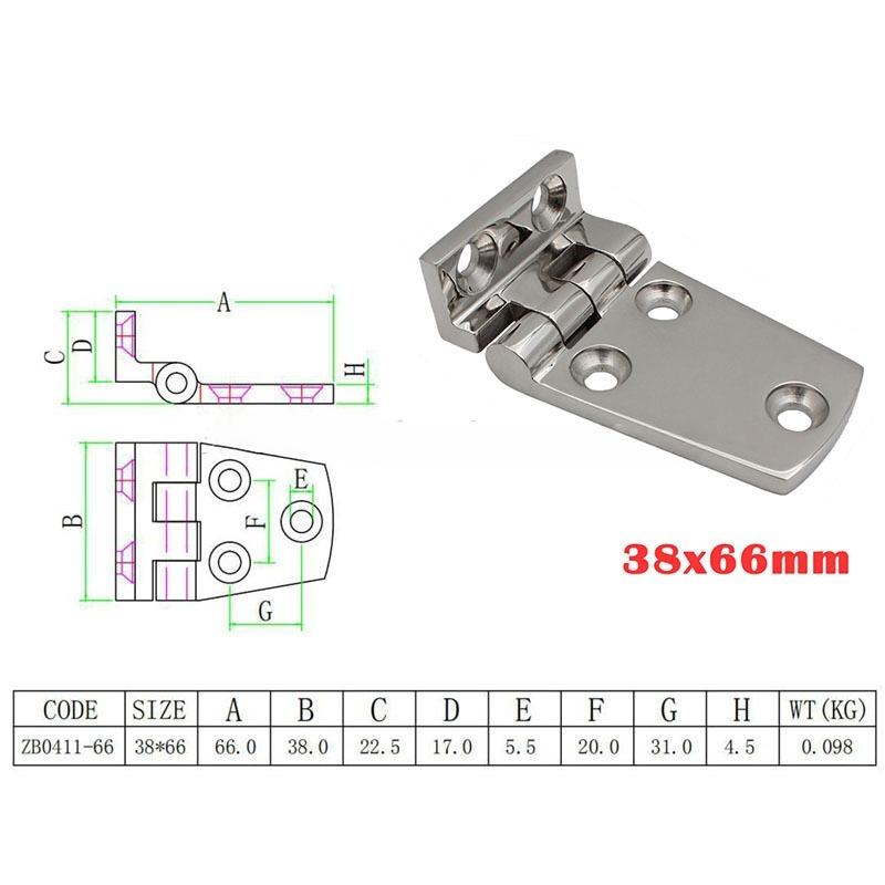 Петля для двери из литой нержавеющей стали 316/304, плоская петля, Т-образная петля с 4/6 отверстиями 76 мм, 102 мм, 152 мм, морские петли, лодочная фурнитура